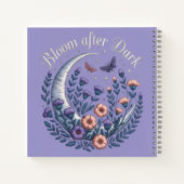 Carnet Night Garden Faux Embroidered Moon with Moths (Dos)