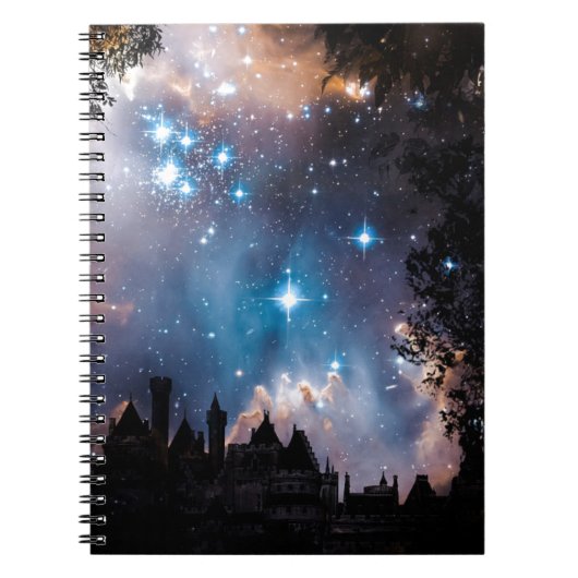 Carnet Night Sky Stars Tree Castle (Devant)