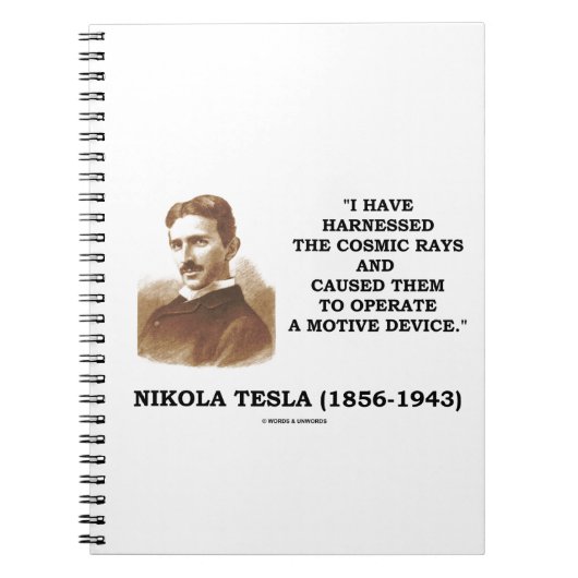 Carnet Nikola Tesla Harnais Rayons Cosmiques Motif (Devant)
