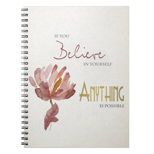 CARNET N'IMPORTE A YOURSELF, ANYTHING POSSIBLE RUST FLORA (Devant)