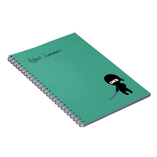 Carnet Ninja minuscule en colère Nom personnalisé sur Dar (Côté Droit)