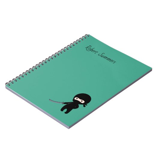 Carnet Ninja minuscule en colère Nom personnalisé sur Dar (Côté gauche)