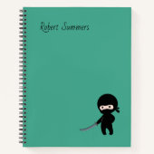 Carnet Ninja minuscule en colère Nom personnalisé sur Dar (Devant)