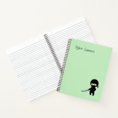 Carnet Ninja minuscule en colère Nom personnalisé sur ver (Intérieur)