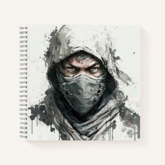 Carnet Ninja Portrait Guerrier Peinture aventure historiq (Devant)