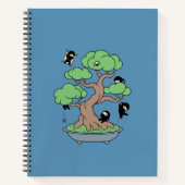 Carnet Ninjas minuscules dans l'arbre Bonsai en bleu (Devant)