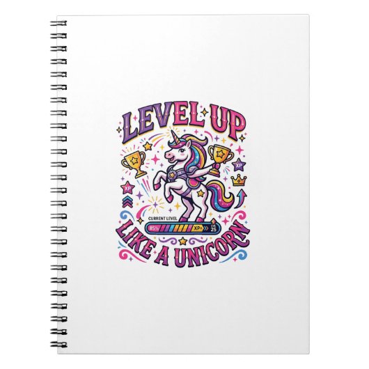 Carnet Niveau de licorne monte comme une licorne publicit (Devant)