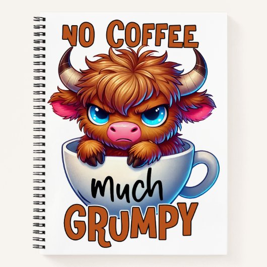 Carnet No Coffee Much Grumpy (Devant)