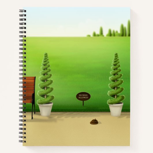 Carnet "No Dogs Allowed" Cute Dog Poo dans Sunny Park (Devant)