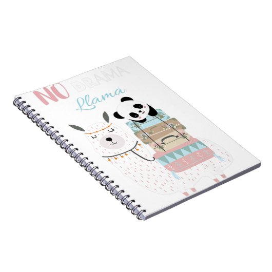 Carnet No Drama Llama Cute Panda équitation Llama Alpaca (Côté Droit)