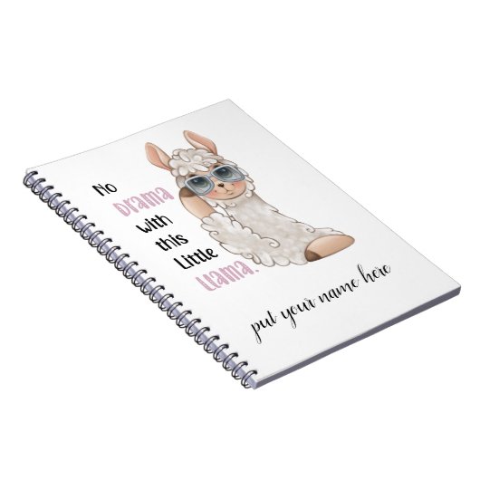 Carnet No Drama Llama Editable Notebook (Côté Droit)