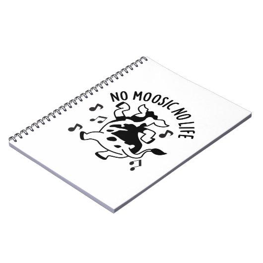 Carnet No Moosic No Life Funny Cow Pun (Côté gauche)