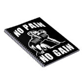 Carnet NO PAIN NO GAIN. Exercice de musculation Motivatio (Côté Droit)