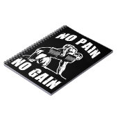 Carnet NO PAIN NO GAIN. Exercice de musculation Motivatio (Côté gauche)