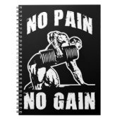 Carnet NO PAIN NO GAIN. Exercice de musculation Motivatio (Devant)