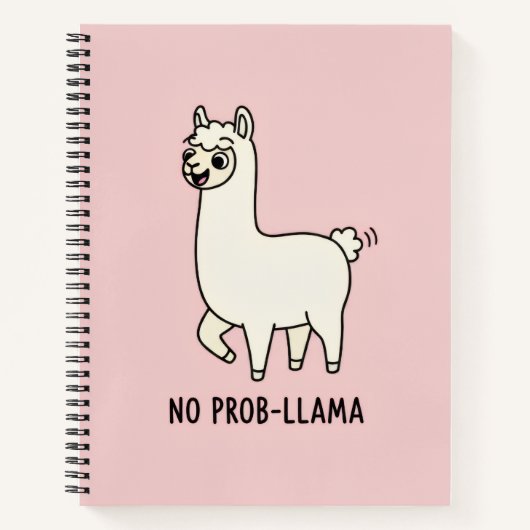 Carnet "No Prob-Llama" Cute Llama Doodle - Chill Vibe (Devant)