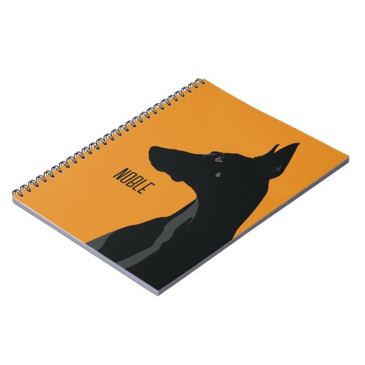 Carnet Noble noir Doberman (Côté gauche)