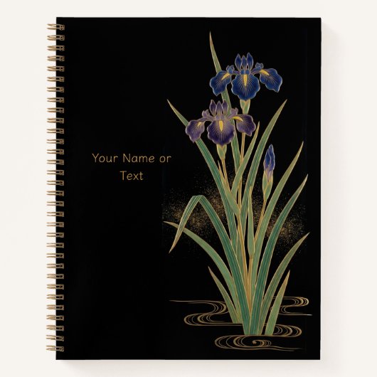 Carnet Noble Shoubu : Le style Maki-e Iris & Or (Devant)