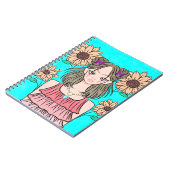 Carnet Nobook turquoise beauté soleil (Côté gauche)