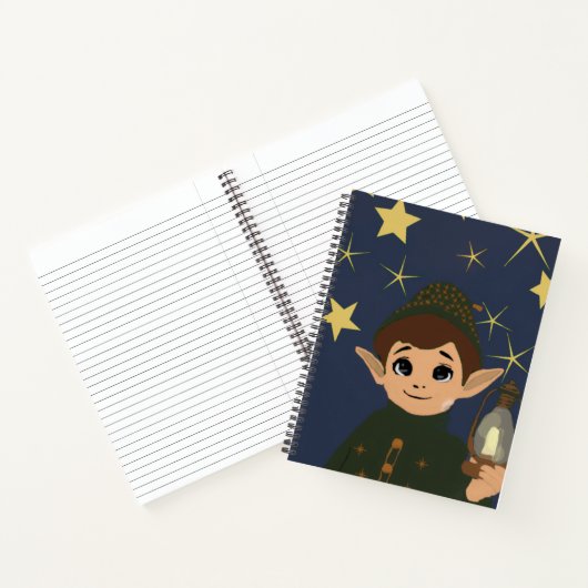 Carnet Noël Adorable Elfe et Nuit Étoilée (Intérieur)
