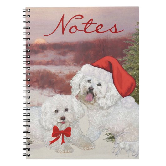 Carnet Noël Bichon Frise (Devant)