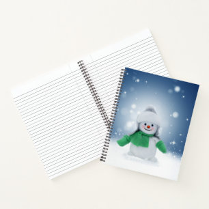 Carnet Noël bonhomme de neige SlipperyJoe foulard vert m