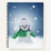 Carnet Noël bonhomme de neige SlipperyJoe foulard vert m (Devant)