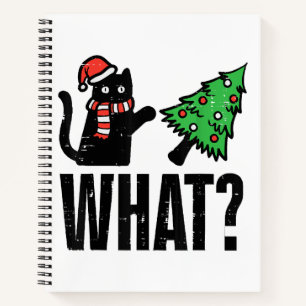 Carnet Noël Chat Tipping Xmas Tree Drôle