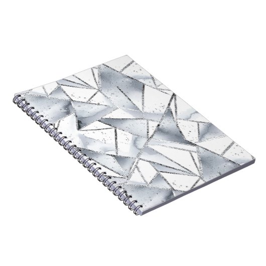 Carnet Noël Chic Silver White Triangles (Côté Droit)