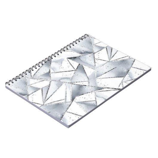 Carnet Noël Chic Silver White Triangles (Côté gauche)