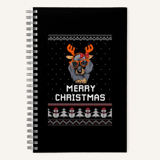Carnet Noël Dachshund (Recto)