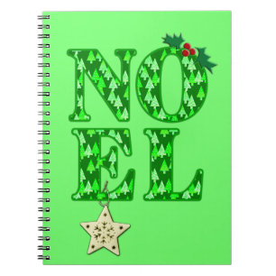 Carnet NOEL dans un arbre de Noël vert Motif