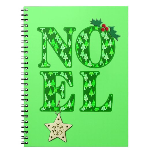 Carnet NOEL dans un arbre de Noël vert Motif (Devant)