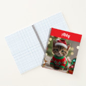 Carnet Noël de chat Abyssinien mignon Personnalisé (Intérieur)