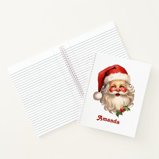 Carnet Noël de style rétro Holly Jolly Santa Claus (Intérieur)