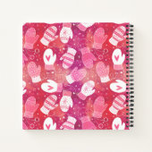 Carnet Noël d'hiver Mittens Motif en rose (Dos)