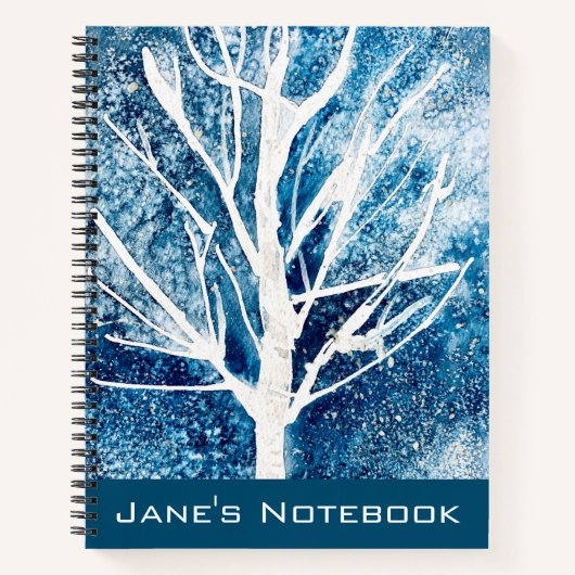 Carnet Noël du bouleau blanc d'hiver (Devant)