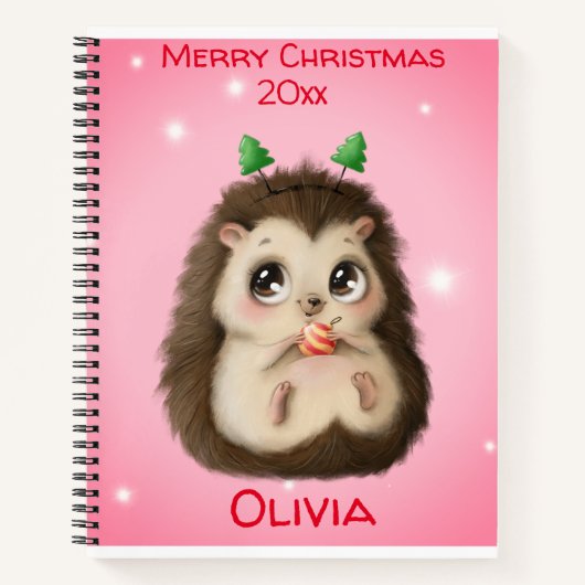 Carnet Noël du mignon Hérisson (Devant)