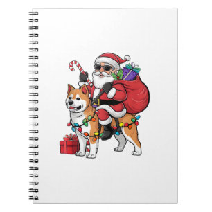 Carnet Noël Éclairage Père Noël équitation Shiba Inu Chie
