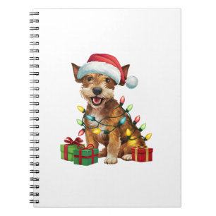 Carnet Noël Éclairage Santa Chapeau Jagdterrier Chien Noë