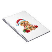 Carnet Noël Éclairage Santa Chapeau Maltipoo Chien Noël (Côté Droit)