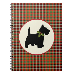 Carnet Noël écossais de plaid de chien de Scottie