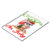 Carnet Noël en juillet Père Noël Hawaiian Surfing T Shirt (Côté gauche)