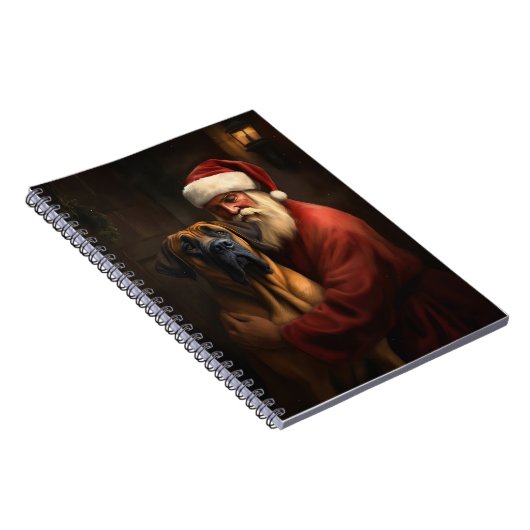 Carnet Noël festif Rhodesian Ridgeback Santa Claus (Côté Droit)
