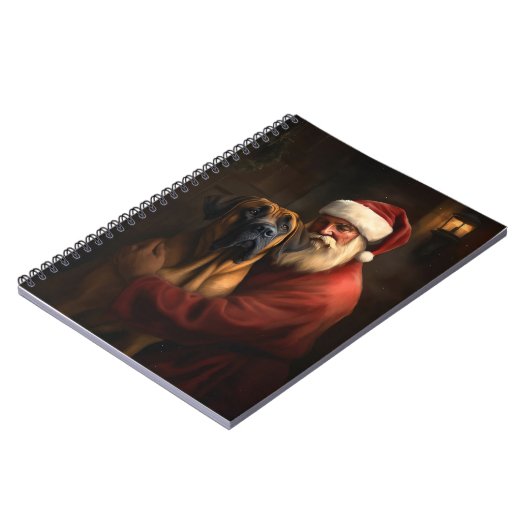 Carnet Noël festif Rhodesian Ridgeback Santa Claus (Côté gauche)