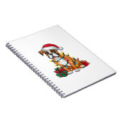 Carnet Noël Feu d'éclairage Santa Hat Boxer Chien Noël (Côté Droit)