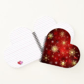 Carnet Noël Golden Snowflakes sur Arrière - plan rouge (Intérieur)
