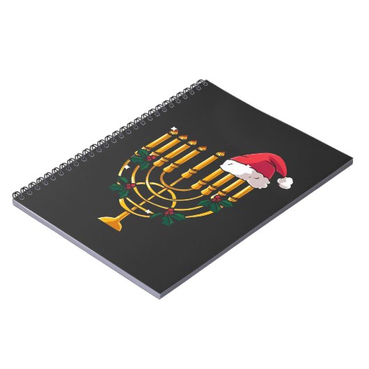 Carnet Noël Hanoukka Juif Père Noël Menorah (Côté gauche)