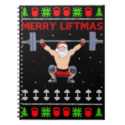 Carnet Noël laid Noël haltère (Devant)