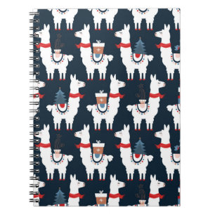 Carnet Noël lamas sans couture motif